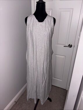 J. Jill Light Gray Sleeveless Maxi Dress